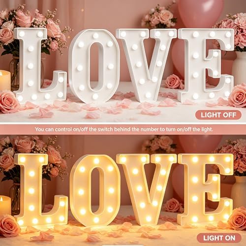 Pooqla Marquee Letters Love Gifts for Women, Battery Operated Love Sign - Image 6