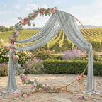 Pack of 1 Wedding Arch Drape Panel Fabric 30" x 40ft - Grey - Image 3