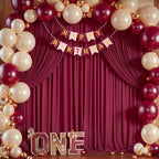 Burgundy Backdrop Curtains - 8 Panel Wrinkle-Free Polyester Photography Drapes for Baby Shower & Birthday Party - 32 X 10FT - Image 6
