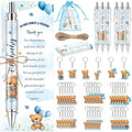 145 Pieces Baby Shower Favors for Guest Blue Teddy Bear Ballpoint Pens and Keychains Gifts for Boys Bulk Retractable Baby Shower Pens Gender Reveal Thank You Cards Souvenirs Prizes Party Favors by EYNDYN