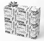 AOFUN Personalized Name Text Christmas Gift Wrapping Valentines Paper Mens Wrapping Paper Christmas Wrapping Paper Roll with Printed Name 5 Rolls 58" x 23" by Unknown