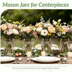 6 PCS 16oz Glass Mason Jars Flower Vases for Centerpieces, Clear - Image 6
