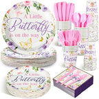 Dandat 350 Pcs Baby Shower Set, Butterfly, Purple by Dandat