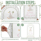 Remagr 2 Pcs One Silly Goose Baby Shower Gingham Arch Backdrop Covers - Image 3