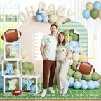 Football Baby Shower Decorations Kit, American Football Baby Shower Supplies, Touchdown Oh Boy Backdrop, Pastel Balloon Garland, Boxes for Boys Party Theme - Image 6