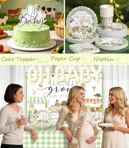 296pcs Locally Grown Baby Shower Decorations for Girls, Serves 25 - Image 5