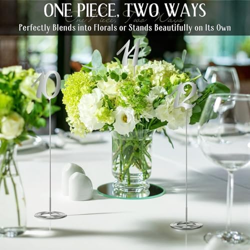 Novabright 20 Pcs Metal Table Numbers 1-20 for Wedding Reception, Silver - Image 3