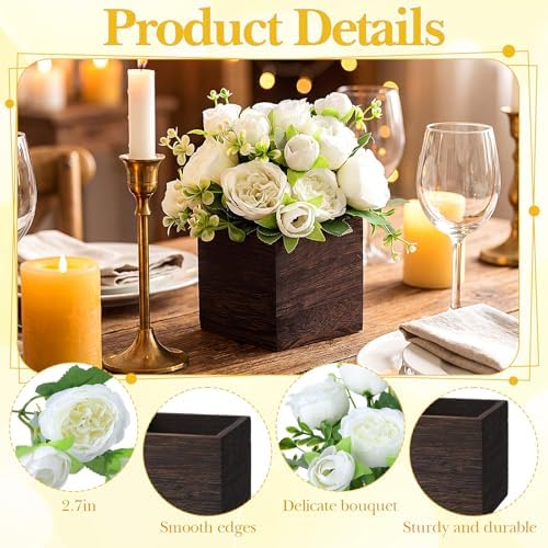 6 Sets Artificial Peonies Flower Table Centerpieces, White - Image 4