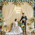 20x10FT Backdrop Curtains with Rod Pockets - Wrinkle Free Photo Stage Backdrop 4 Panels Curtains Drapes for Photography Wedding Party Baby Shower Decorations (Champagne) - Image 2
