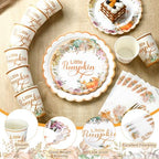 Domensi 250 Pcs Little Pumpkin Baby Shower Party Decoration Set Serves 50 - Image 4