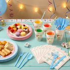 350 Pcs Mahjong Paper Plates and Napkins Set for 50 Guests - Disposable Tableware with Cups Forks Knives Spoons, Mahjong Themed Party Supplies for Game Night Birthday Decorations - Image 7