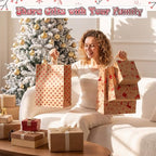 Humyoun 24 Pack Christmas Paper Gift Bags Bulk Assorted Sizes, Khaki,Red - Image 6