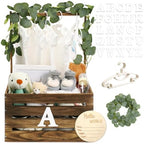 Barydat Wooden Baby Shower Crate Closet Set, Brown by home