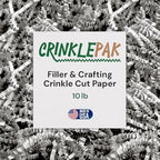 10 LB USA Made crinkle paper filler | Paper Shred Filler for Shipping packages, Gift Wrap, Great packing paper for gift basket filling, Birthdays, Weddings, and Anniversaries | Gray by CrinklePak