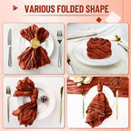 Cupuamon 100 Pack Cheesecloth Napkins 20x20 Inch Dinner Table Napkins Boho Washable Rustic Gauze Napkins Bulk for Wedding Bridal Baby Shower Party Decor (Terracotta) - Image 4