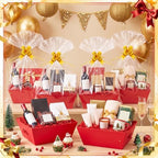 EVELOMO 10 Pack Empty Gift Baskets to Fill - 12" x 10" Large Baskets for Gifts Empty, Sturdy DIY Gifts Baskets Sets with 500g Crinkle Cut Papers for Birthdays Weddings Parties and Holidays (Red) - Image 2