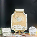 Personalized Mason Jar Wedding Guest Book Alternative Drop Box, Rustic Set - Image 2