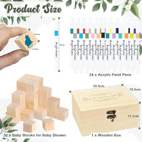EIGTWEN 78 PCS Fun Baby Shower Games Sign Kit, Baby Blocks for Baby Shower - Image 5