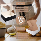 KPOSIYA 65 PCS 8x6x2.5 Inch Cookie Boxes with Window Black Bakery Boxes Pastry Boxes for Gift Giving, Treat, Dessert, Cupcakes, Chocolate, Strawberries, Donuts, Muffins (5 Style Windows) - Image 6
