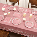 Havawish 177 Pcs Cielito Lindo Party Decoration Platos De Barro Mexicanos Fiesta Tableware Set Mexicanos Talavera Plates Cups Napkins Tablecloths Baby Shower(Pink,White Flower) - Image 5
