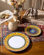 Hioasis Yellow Plastic Plates, Boho Plates, 60 Pcs for 30 Guests - Image 3