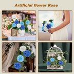 Artificial Flowers Realistic Roses, Real Looking Fake Roses with Stem for DIY Wedding Bouquets Centerpieces Bridal Shower Party Home Romantic Decorations (Shades of Blue, Regular 3" - 200pcs) - Image 3