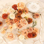 2Boxs Artificial Flowers Combo Box Set, 30pcs Mix Flowers Dahlia Silk Champagne Roses & Peony with Stems for DIY Wedding Bouquets, Baby Shower, Party Centerpieces & Home Decor, Floral Arrangement - Image 6