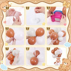 6 Sets Bear Baby Shower Decorations, Centerpieces,Beige White - Image 3