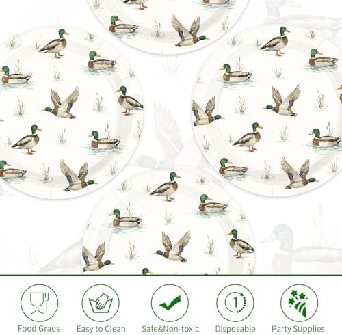 50 Pcs Mallard Duck Paper Plates 10" Large Heavy Duty - Image 2