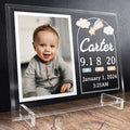 11.75"x9.75" Custom Glass Picture Frame for 5x7 Photo, Personalized Baby Picture Frames, Nursery Decor for Gender Reveal and Baby Announcement Ideas, Adoption Gifts for New Parents (Design 4) by BasicFundamentals