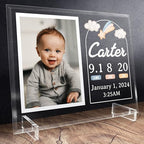 11.75"x9.75" Custom Glass Picture Frame for 5x7 Photo, Personalized Baby Picture Frames, Nursery Decor for Gender Reveal and Baby Announcement Ideas, Adoption Gifts for New Parents (Design 4) by BasicFundamentals