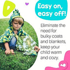 Car Seat Poncho for Toddlers and Babies, Crash Tested Winter Coat Alternative, Reversible Fleece Car Seat Blanket, 6 Months to 5 Years, Easy On Easy Off, Green Dinosaur, Birdy Boutique - Image 4