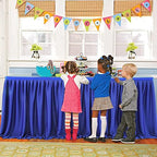 17ft Royal Blue Table Skirt Rectangle Table Polyester Pleated Table Skirt Desk Skirt for Teacher Desk Dorm Ruffle Table Skirt Wedding Birthday Party Baby Bridal Shower Banquet Table Decoration - Image 5