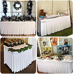 Besutolife 4ft White Tablecloth Rectangle Spandex Tablecloths for Wedding Birthday Parties Banquets Tables - Image 2