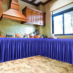 Partisky Royal Blue Polyester Table Skirt for Rectangle Tables 17ft, Wrinkle Resistant Pleated Ruffle Table Cloth for Banquet Wedding Trade Baby Shower Display Gift Dining Table - Image 6