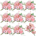 Zeyune 8 Pcs 13.4 Inch Artificial Flowers Bouquet,Peony,Pink by Zeyune