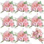 Zeyune 8 Pcs 13.4 Inch Artificial Flowers Bouquet,Peony,Pink by Zeyune
