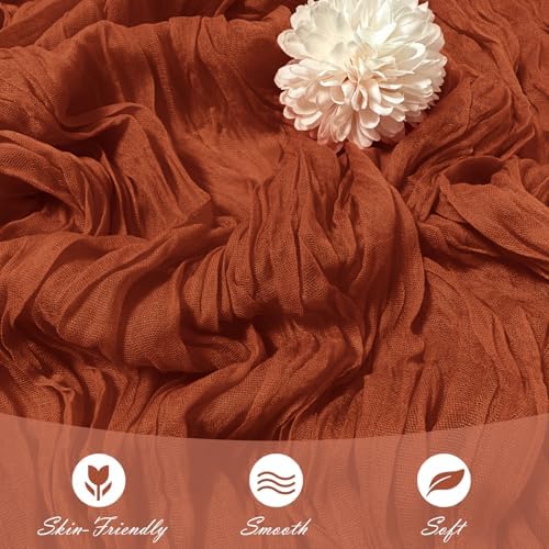 15 Pack Terracotta Cheesecloth Table Runner 17 x 108 inch Cheese Cloth Table Runners 9ft Terracotta Table Runner Rustic Romantic Sheer Gauze Runner for Wedding Party Baby Shower Table Decoration - Image 5
