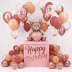 28in Extra Large Birthday Gift Box with Big Bear Foil Balloon and 12in Rose Gold Balloon Set Jumbo Giant Gift Box Decoration Kit with Happy Birthday Stickers by VercanMonth