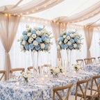 Geosar 24 Bundles Artificial Peonies Flowers,Blue,White - Image 4