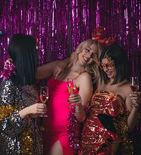 20 Pack Foil Curtain Backdrop Metallic Tinsel Foil Fringe Curtains Photo Booth Props for Birthday Wedding Engagement Baby Shower Bachelorette Christmas Holiday Celebration Party Decorations - Image 6