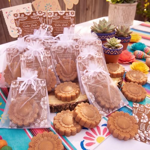 Leelosp 50 Sets Cielito Lindo Baby Shower Favors Flower Soap,Brown by Leelosp