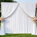 20x10ft White Backdrop Curtain Panels for Parties - Wrinkle Free Polyester Photo Curtain Backdrop Wedding Back Drop Fabric Drapes for Party Decorations Background for Photography by WishCare