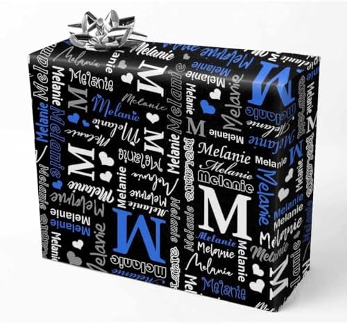 AOFUN Custom Name Gift Wrapping Paper Unique Wrapping Paper Customized Wrapping Paper Personalized Name Heart Wrapping Papper Wrapping Paper One Roll 3 Rolls 58" x 23" by Unknown