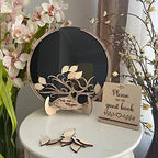 Personalized Wedding Wooden Guest Book: Creative Acrylic Custom Name Alternative Inserts Box DIY Custom Rustic Wedding Heart Drop Guest Book for Graduation Anniversary Wedding Decor (Tree) - Image 2
