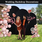 Gawicpy Wedding Arch Backdrop Stand Set Metal Arch Backdrop Stand with Wedding Arch Cover, Wedding Balloon Arch Backdrop Stand for Birthday, Baby Shower, Anniversary (Black, 5.9FT+6.6FT+7.2FT) - Image 7