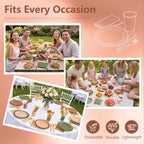 Kochorie 336PCS Woodland Disposable Dinnerware Set Serves 48 Guests - Image 5