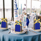 AmazingSpark 50 Pcs Royal Blue Gold Mini Gift Bags Bulk 6.3 x 3.9 x 2.8 Inch Party Favors Elegant Small Gift Bags with Handles and Ribbon Bows for Wedding Birthday Bridal Baby Shower Party Favors - Image 5