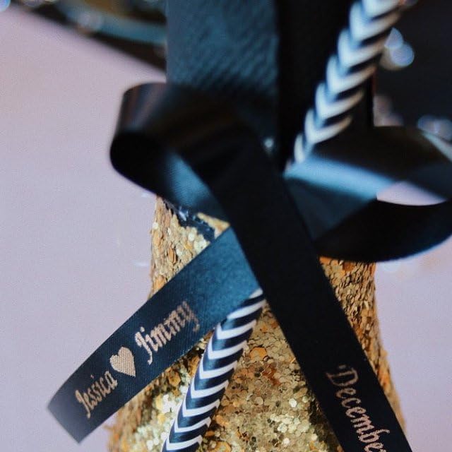 25 Personalized Ribbons Assesmbled Bows Custom Bridal Shower Favor Party Favors Wedding Bridesmaid Memorial Ribbons Funeral Baby Invitations Mis XV años Quinceanera (Black Ribbon) - Image 3