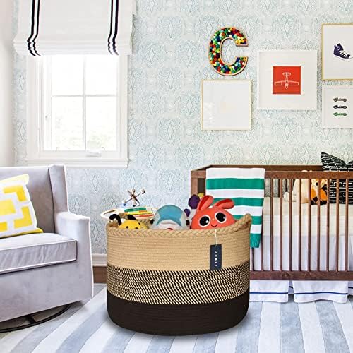 COMSE Baby Diaper Caddy and Large Laundry Basket, Large Blanket Baskets, Laundry Hampers, Cotton Rope Baskets, Toy Baskets, Clothes Baskets - Image 5